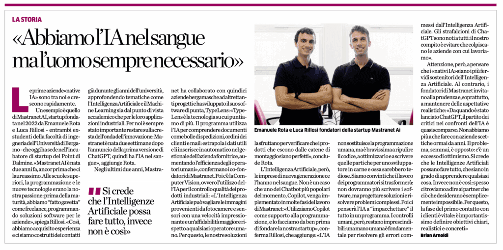 Luca Rillosi ed Emanuele Rota (co-founder dell'azienda)
