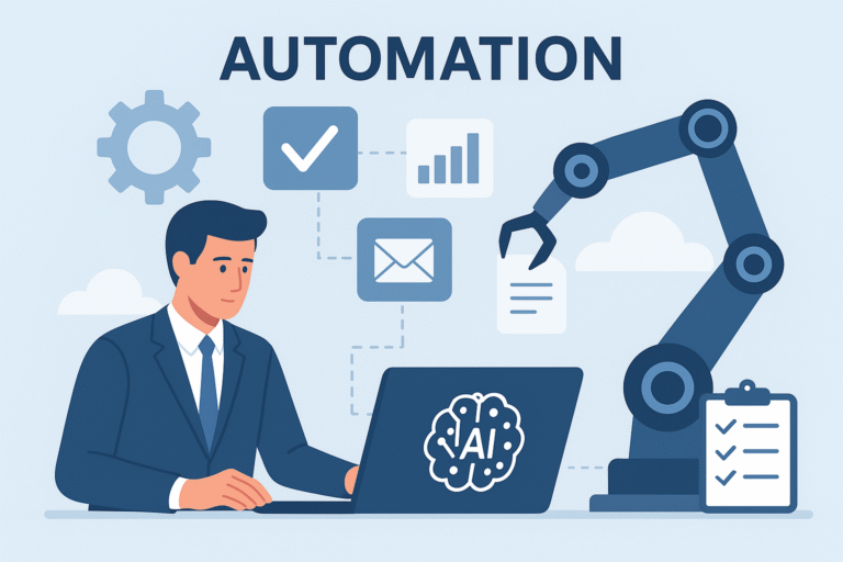 uomo che automatizza i processi aziendali grazie all'ai